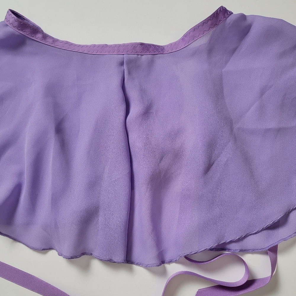 M Stevens Girls 34" Lavender Ballet Chiffon Wrap Skirt - Picture 11 of 12